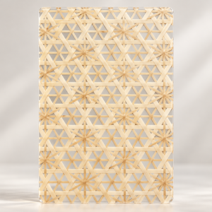 Vente en gros de panneaux en PMMA transparents à motif géométrique en bambou, en acrylique tissé en rotin, pour meubles et décoration intérieure - Product Image 3