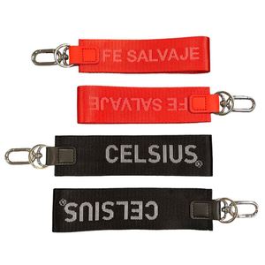 Custom Style Never Lost Metal Carabiner Keychain Custom Jacquard Woven Logo Wristlet <b>Backpack</b> Pendant Key Holder - Product Image 4