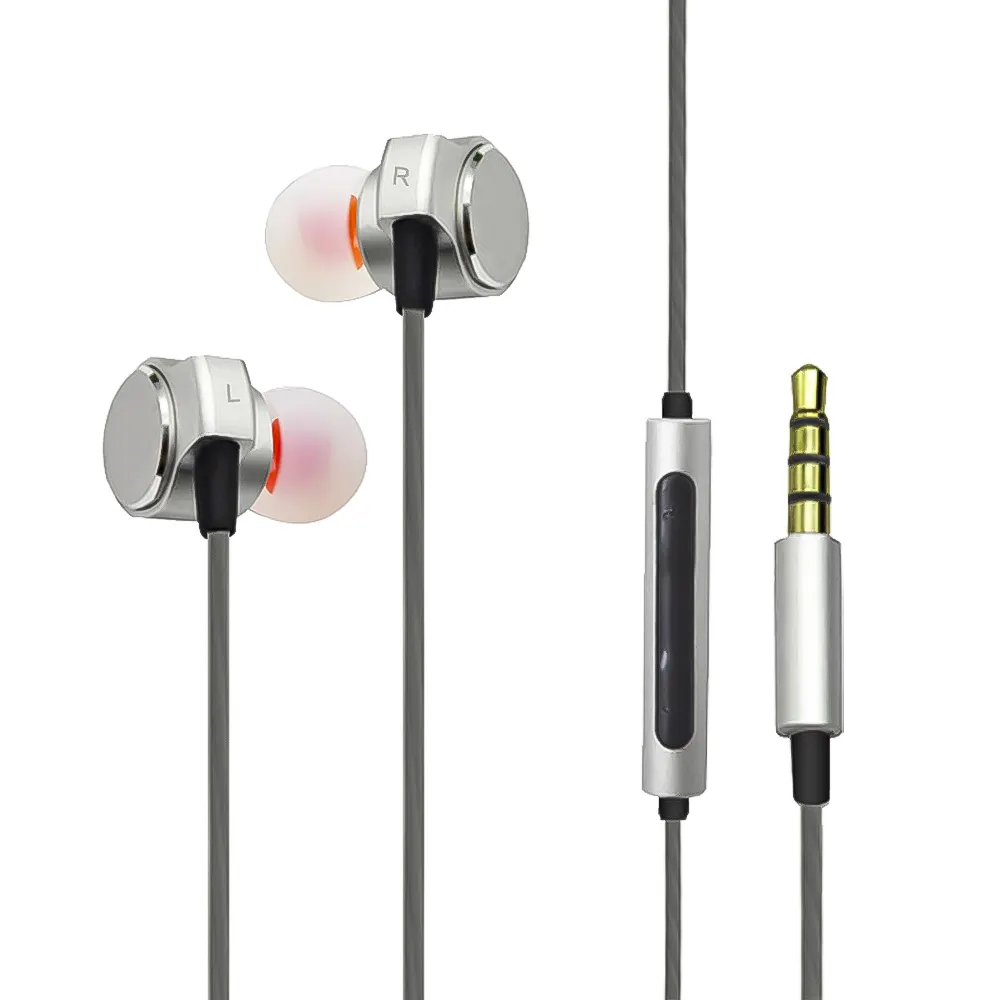 3.5mm Aluminum Alloy Wired Earphone In Ear Stereo With Mic High Quality aluminium headphone