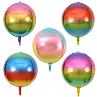 Ballons en feuille d'hélium 4D de 22 pouces, ballons métalliques arc-en-ciel, décoration de fête de mariage et d'anniversaire, jouet pour enfants