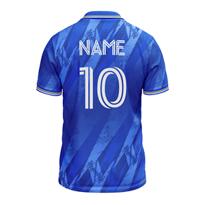 Chemises de football entièrement personnalisables School Club Team Retro Sublimation Collar Polyester Soccer Jersey - Product Image 3