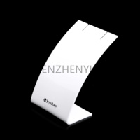 Support de collier long en plastique blanc en forme de L, support de pendentif en acrylique, design incurvé, support de collier en lucite, affichage incliné