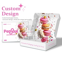 Emballage en papier personnalisé pour Mochi Donuts Gaufre Pâtisserie Biscuits Dessert Boulangerie Gâteau Puff Crêpes Macaron Pain Emballage Boîte