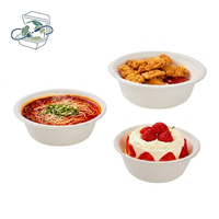 Bol en bagasse de canne à sucre écologique jetable, compatible micro-ondes, 350 ml, vaisselle biodégradable pour nouilles, emballage alimentaire pour fêtes
