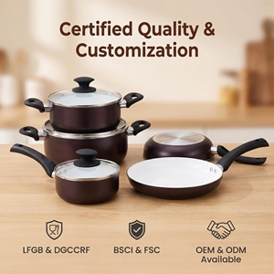 Hot Sales Kitchen Cookware Set Aluminum <strong>Pots</strong> with Non-Stick Ceramic Coating Custom Logo Heat Resistant for Home <strong>Cooking</strong> - Product Image 2