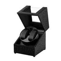Remontoir de montre automatique à double position en cuir de qualité supérieure-Moteur silencieux, conception anti-poussière pour les montres de luxe