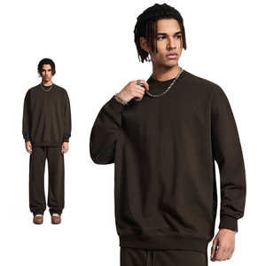 Felpa con Cappuccio e Maglione Oversize Unisex, Girocollo, Misto Cotone-Poliestere, Pile Francese, Tinta Unita - Product Image 4