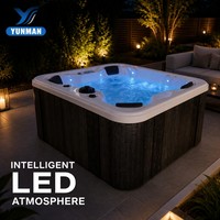 Baignoire Spa Extérieure Rectangulaire Moderne YUNMAN CE pour 4 Personnes, Hydrothérapie, Jardin, Hôtel, Autoportante, Écologique, Acrylique 64