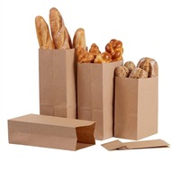 Sac en papier kraft biodégradable écologique personnalisé pour la livraison de repas rapides à emporter, emballage pour restaurant, sac à emporter