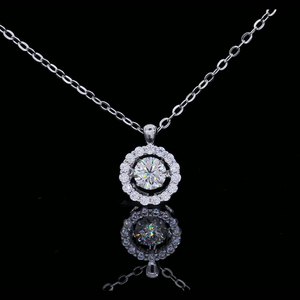 Buena calidad <span class=keywords><strong>Nobby</strong></span> 925 collar de plata esterlina cadena moissanita y collar de oro de 14kt Gra para mujer - Product Image 3
