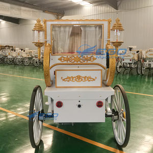 2025 Lujoso carruaje de caballos blanco real y dorado de Queen's Sightseeing Victoria Electric Horseless Carriage Cart - Product Image 5