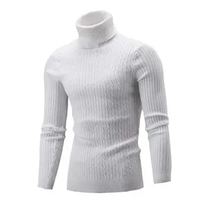 Großhandel Custom Design Herbst Winter Männer Baumwolle Pullover Mode Strick pullover Roll kragen pullover Warme Pullover Für Männer