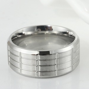 yunnique <b>Titanium</b> Steel <b>Ring</b> Geometric U Shape Unisex Fashion Jewelry Gift Steel Color - Product Image 3
