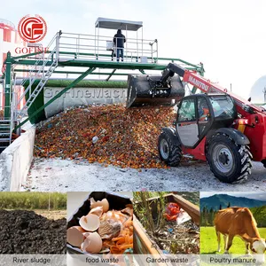 Landbouw Fermentatie Organische Meststof Composteermachine Voor Kippenmest Koeienmest Voedselafval