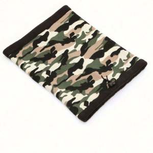 Cache-cou thermique en polaire noir à motif personnalisé, cache-visage tubulaire multifonctionnel, bandana d'hiver camouflage - Product Image 2