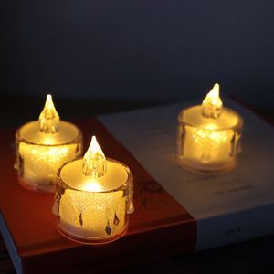 Creative 3Dเปลวไฟจริงเทียน<span class=keywords><strong>LED</strong></span>ส่องสว่างโปร่งใสPVC FlamelessบรรยากาศTear Lightเทียนสําหรับงานแต่งงานตกแต่งโรแมนติก - Product Image 6