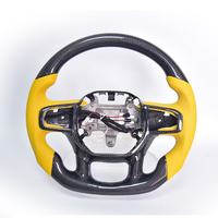 Volant sport CarbonStep pour Donge Ram 1500 TRX modifié avec LED, en fibre de carbone, assemblé avec du cuir perforé en daim velours