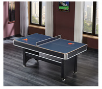 Nouvelle table de billard avec pieds en fer, 6 pieds, 3 en 1, avec jeu de billard, table de ping-pong et plateau de table pour réunion ou repas