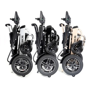 Sillas de ruedas eléctricas ligeras, plegables, con sillón reclinable manual, silla de ruedas plegable, silla de ruedas portátil de viaje - Product Image 2