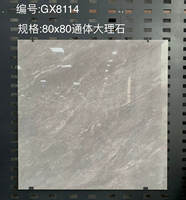 Carrelage en porcelaine aspect marbre gris 800x800mm (32x32 pouces) poli brillant émaillé pour sols et murs, idéal pour la décoration de villas modernes et luxueuses