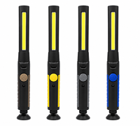 Lampe de travail LED rechargeable avec stylo, lumière SMD haute/basse/clignotante et variateur COB, base magnétique réglable, lampe d'outil portable