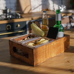 Organizador <span class=keywords><strong>de</strong></span> Sofá <span class=keywords><strong>de</strong></span> Madera Premium con Portavasos y Ranura para Teléfono, Ideal para Noches <span class=keywords><strong>de</strong></span> Cine, Regalo para Hombres, Organizador para Cine en Casa - Product Image 5