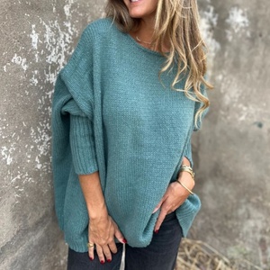 Factory Wholesale Women's Trendy Oversized Chunky Knit <b>Pullover</b> Sweater Batwing Sleeve <b>Jumper</b> Top for Winter Wear - Product Image 1