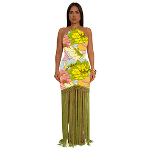La dernière robe décontractée sexy sans manches et dos nu à franges pour femme, collection été 2026, best-seller - Product Image 3