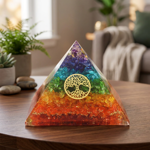 Wholesale High Quality 7-Chakra Natural Quartz <b>Orgone</b> Pyramid Handmade Polished Positive Energy <b>Generator</b> Healing Stones Feng - Product Image 2