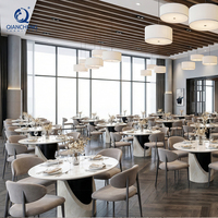 Ensemble de meubles de salle à manger de luxe sur mesure Foshan, table ronde en marbre et chaises pour hôtel, villa, mariage, restaurant