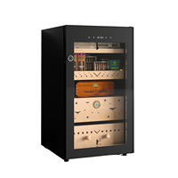 Humidor électrique de luxe à bords incurvés avec refroidissement par compresseur pour cigares, idéal pour la maison