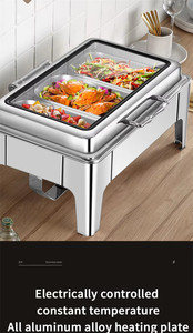 ถาดอุ่นอาหารสแตนเลสแบบพกพาสำหรับงานเลี้ยงบุฟเฟ่ต์และร้านอาหาร - Product Image 4