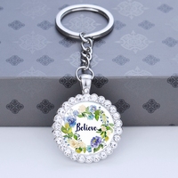 Porte-clés de la Sainte Bible, bijoux d'inspiration biblique, cadeaux chrétiens, souvenir d'église, porte-clés en cristal et strass argenté