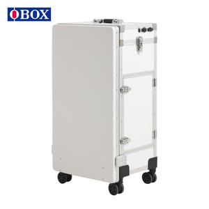 Valise de maquillage Obox grande capacité blanche avec roulettes pivotantes et verrouillables pour rangement domestique Printemps 2025 - Product Image 1