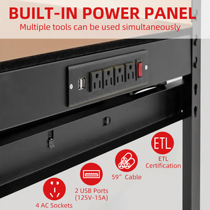 48-inch Chiều cao-có thể điều chỉnh bàn làm việc bằng gỗ hàng đầu trở lại ngăn kéo nhà văn phòng hội thảo nhà để xe bàn làm việc Pegboard OEM/ OBM - Product Image 4