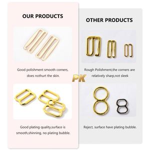 Accesorios de ropa interior de calidad Traje de baño Hebilla Sujetador de oro rosa Correa Anillo Gancho deslizante - Product Image 4