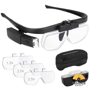 Lupa de Cabeza con Aumento de 1.5X-4.5X, Lupa de Manos Libres con Luz LED para Trabajos de Precisión, Lectura, <span class=keywords><strong>Gafas</strong></span> de Aumento Recargables - Product Image 1