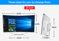 New 24 Inch Touch Screen All-in-one Computers Laptops and Desktops Curved Screen Oem All in One PC