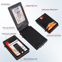 Dompet Pop Up Minimalis Logo Custom Pria, Anti RFID, Penahan Kartu Kredit Aluminium dengan Penjepit Uang, Grosir, Kantong Depan
