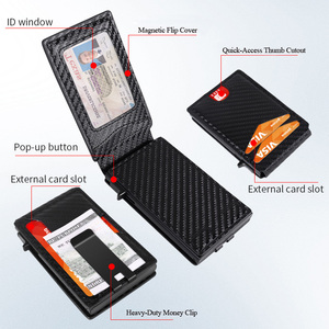 Portefeuille Pop-up Minimaliste Personnalisé avec Logo pour Hommes, Porte-cartes de Crédit en Aluminium Anti-RFID avec Pince à Billets, Étui de Poche Avant en Gros - Product Image 2