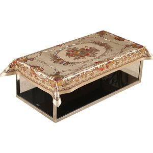 Mantel de PVC de 90x150 cm, color dorado, metálico, Independiente - Product Image 1