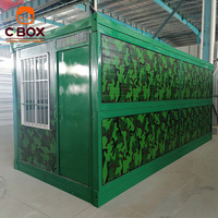 Cbox Maison pliable camouflage avec murs isolés, hébergement temporaire pour campement, maison conteneur modulaire pliable