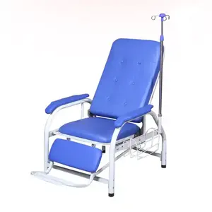 Kursi infus furnitur medis dengan tiang IV bangku medis transfusi pasien rumah sakit