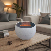 Portable 100ml ultrasons électrique humidificateur d'air de table feu flamme en plastique huile essentielle diffuseur d'arôme