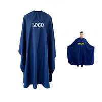 Capes de coiffure bleu marine personnalisables avec logo – Fournitures de barbier, produits capillaires populaires, capes de coiffure en polyester pour salon