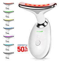 Nouveau masseur facial mini 7 couleurs, thérapie par lumière rouge, masseur facial électrique vibrant, micro-courant, machine de lifting du visage