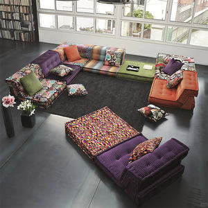 Sofá Modular Extensible de Madera Maciza Tapizado, Estilo Mah Jong, para Sala de Estar, Ajustable, para Apartamento/Villa - Product Image 4