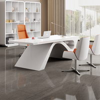 Bureau de direction en L en MDF pour PDG, avec chaise, design moderne en bois, taille personnalisable, modulaire, pour le classement de documents