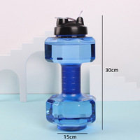 2.6L Grande Capacité Sport Shaker En Plastique Boire Boisson Conteneur Vélo Clair Poids Bouteilles D'eau Haltère Pour Le Fitness