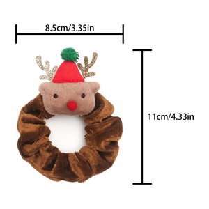 <b>Christmas</b> Atmosphere Hair Accessory Reindeer & <b>Christmas</b> Tree Doll Plush Scrunchie Cute Holiday Hair <b>Tie</b> Velvet Scrunchie - Product Image 6